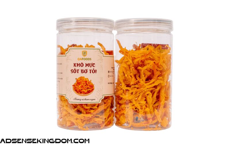 Mực sốt bơ tỏi thơm ngon hộp 150gr